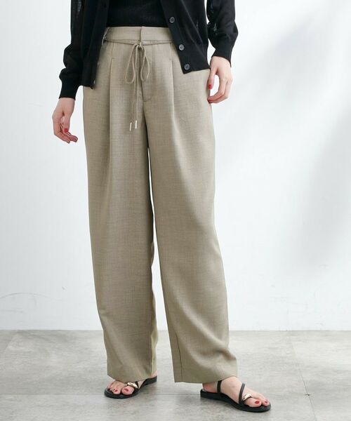 grove/グローブ ロープベルトで差がつく 洗練リラックスパンツ カーキ(027) 05(3L) grove/グローブ ロープベルトで差がつく 洗練リラックスパンツ カーキ(027) 05(3L)