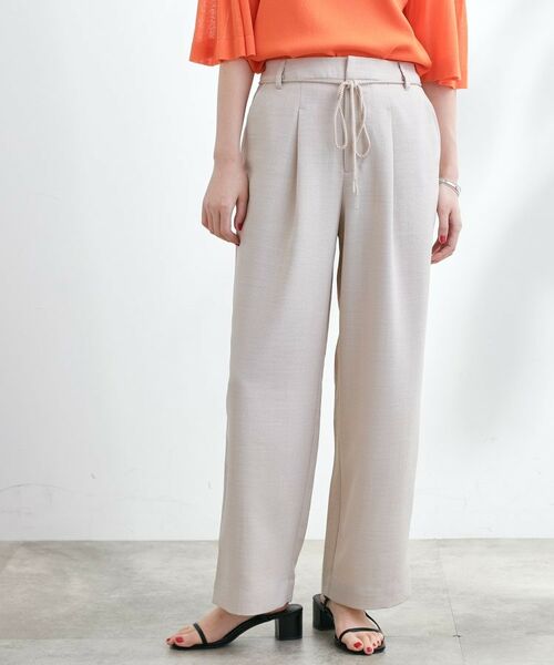 grove/グローブ ロープベルトで差がつく 洗練リラックスパンツ グレージュ(050) 02(M) grove/グローブ ロープベルトで差がつく 洗練リラックスパンツ グレージュ(050) 02(M)