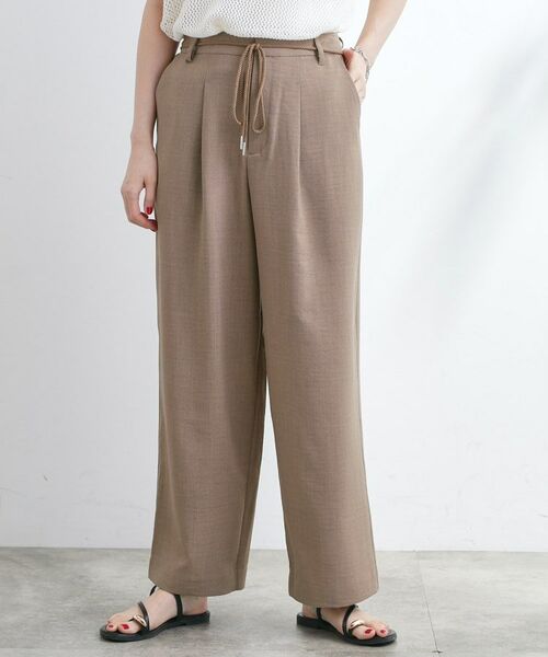 grove/グローブ ロープベルトで差がつく 洗練リラックスパンツ ベージュ(052) 03(L) grove/グローブ ロープベルトで差がつく 洗練リラックスパンツ ベージュ(052) 03(L)