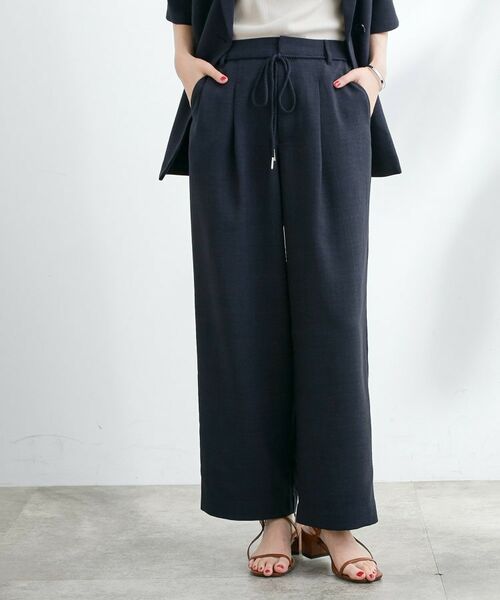 grove/グローブ ロープベルトで差がつく 洗練リラックスパンツ ネイビー(094) 03(L) grove/グローブ ロープベルトで差がつく 洗練リラックスパンツ ネイビー(094) 03(L)