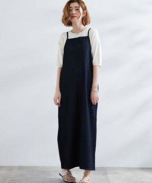 grove/グローブ 【Lee】DENIM CAMISOLE DRESS ネイビー(094) 01 grove/グローブ 【Lee】DENIM CAMISOLE DRESS ネイビー(094) 01