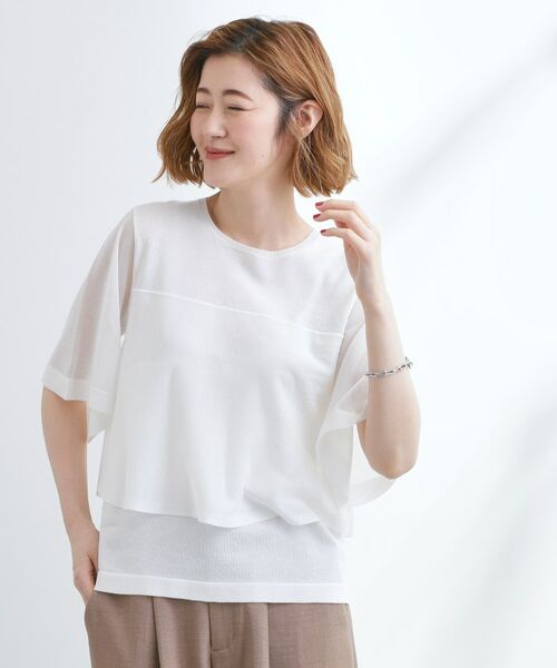 grove / グローブ ニット・セーター | シアーな軽やかさフロントシアーフレアニット | 詳細10