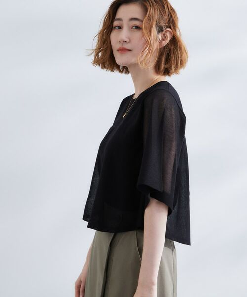 grove / グローブ ニット・セーター | シアーな軽やかさフロントシアーフレアニット | 詳細2