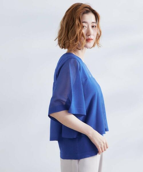 grove / グローブ ニット・セーター | シアーな軽やかさフロントシアーフレアニット | 詳細6