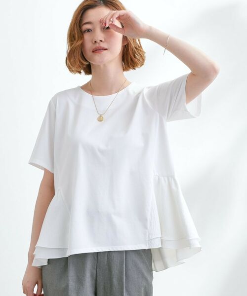 grove / グローブ Tシャツ | 【UV・冷感】布帛使いフレアーTシャツ | 詳細1