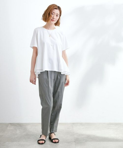 grove / グローブ Tシャツ | 【UV・冷感】布帛使いフレアーTシャツ | 詳細3