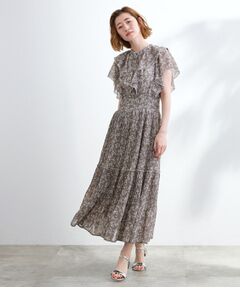 grove / グローブ ロング・マキシ丈ワンピース | 夏の主役シフォンプリントプリーツワンピース