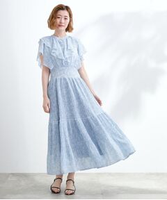 grove / グローブ ロング・マキシ丈ワンピース | 夏の主役シフォンプリントプリーツワンピース