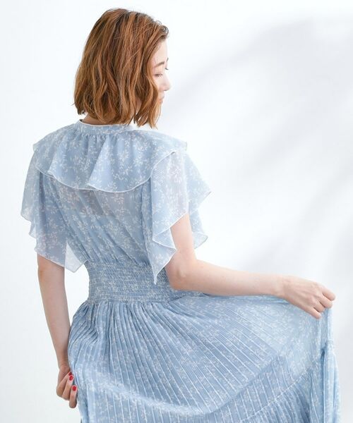 grove / グローブ ロング・マキシ丈ワンピース | 夏の主役シフォンプリントプリーツワンピース | 詳細10