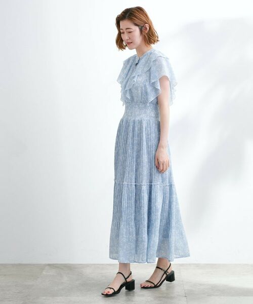 grove / グローブ ロング・マキシ丈ワンピース | 夏の主役シフォンプリントプリーツワンピース | 詳細11