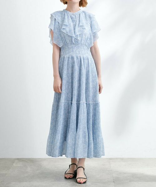 grove / グローブ ロング・マキシ丈ワンピース | 夏の主役シフォンプリントプリーツワンピース | 詳細17