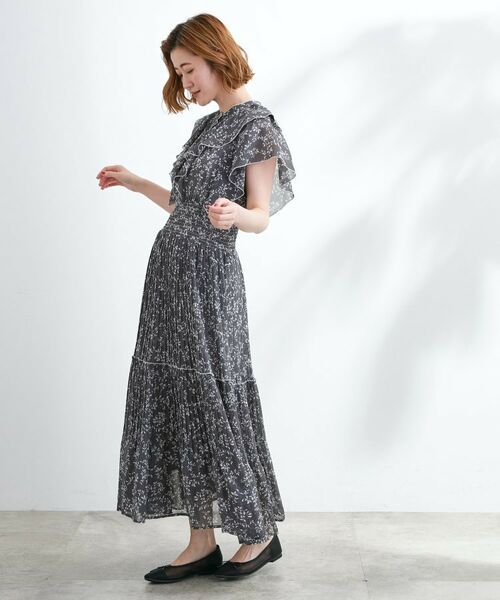 grove / グローブ ロング・マキシ丈ワンピース | 夏の主役シフォンプリントプリーツワンピース | 詳細2
