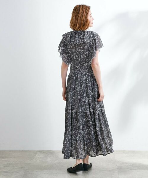 grove / グローブ ロング・マキシ丈ワンピース | 夏の主役シフォンプリントプリーツワンピース | 詳細3