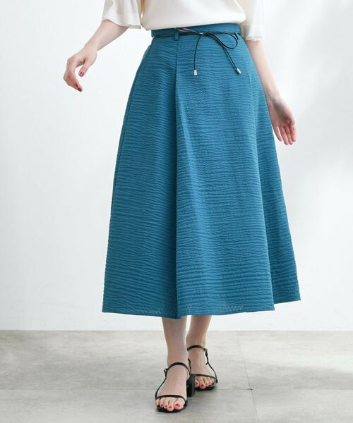 grove / グローブ スカート | コードリボンタックAラインスカート(ターコイズ(097))