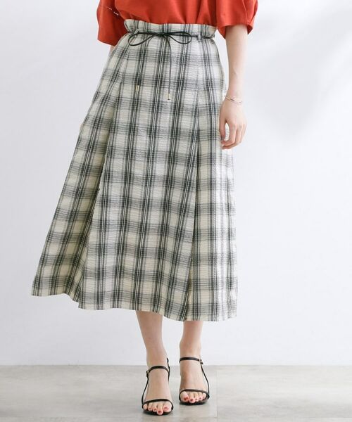 grove / グローブ スカート | コードリボンタックAラインスカート(オフチェック(203))
