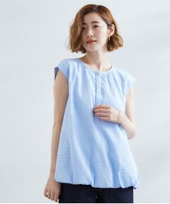 grove / グローブ シャツ・ブラウス | 裾のボリュームが今年気分　ストライプバルーンブラウス