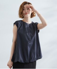 grove / グローブ シャツ・ブラウス | 裾のボリュームが今年気分　ストライプバルーンブラウス