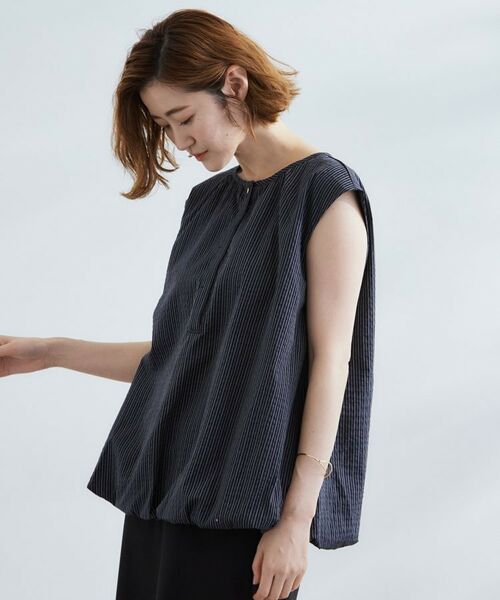 grove / グローブ シャツ・ブラウス | 裾のボリュームが今年気分 ストライプバルーンブラウス | 詳細5