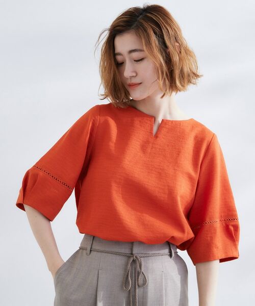 grove / グローブ シャツ・ブラウス | お洒落に決まる 麻調袖コンシャスブラウス | 詳細10