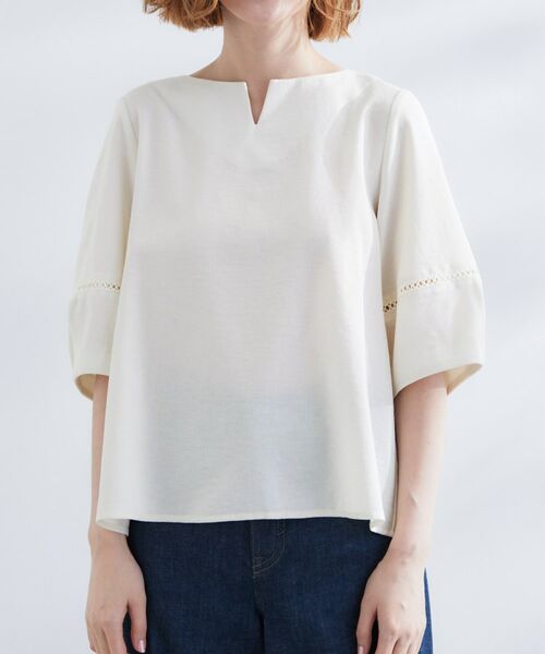 grove / グローブ シャツ・ブラウス | お洒落に決まる 麻調袖コンシャスブラウス | 詳細17