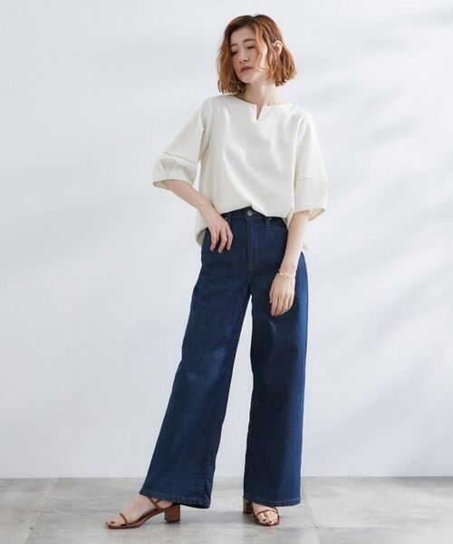 grove / グローブ シャツ・ブラウス | お洒落に決まる 麻調袖コンシャスブラウス | 詳細3