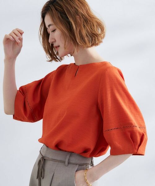 grove / グローブ シャツ・ブラウス | お洒落に決まる 麻調袖コンシャスブラウス | 詳細9
