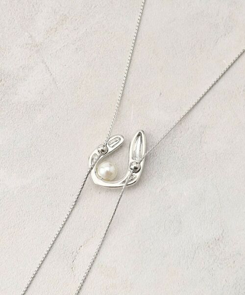 grove / グローブ ネックレス・ペンダント・チョーカー | U字メタルパール調スライドネックレス | 詳細4