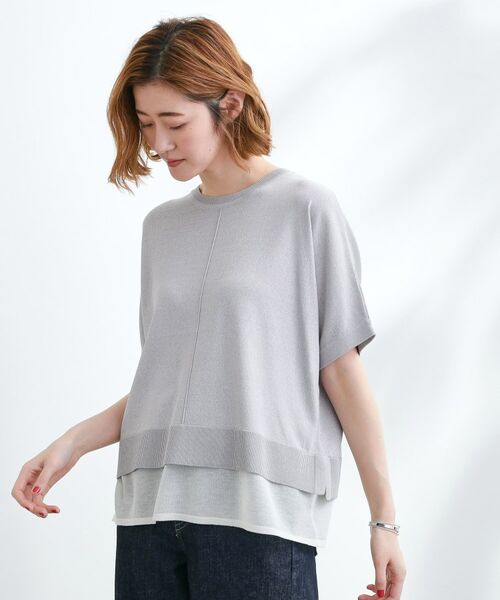 grove / グローブ ニット・セーター | 【夏に嬉しい機能付き】やわらかドライタッチレイヤードライクニット | 詳細1