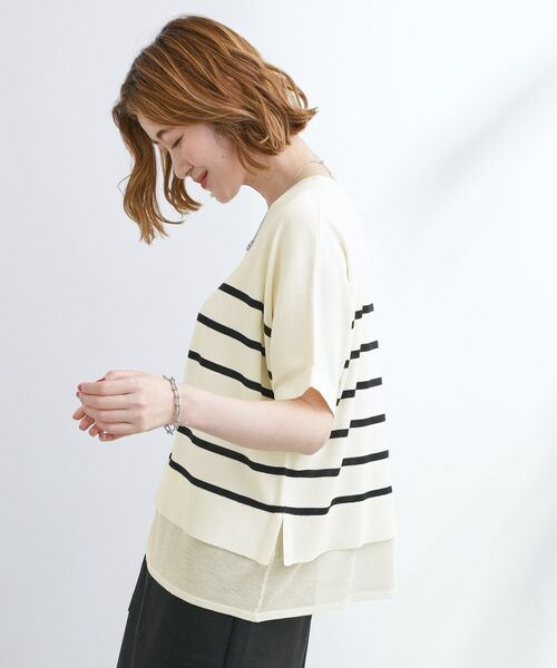 grove / グローブ ニット・セーター | 【夏に嬉しい機能付き】やわらかドライタッチレイヤードライクニット | 詳細10