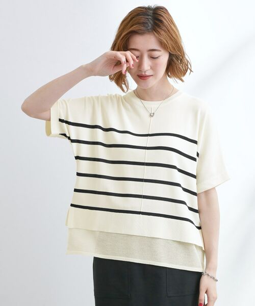 grove / グローブ ニット・セーター | 【夏に嬉しい機能付き】やわらかドライタッチレイヤードライクニット | 詳細9