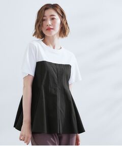 grove / グローブ Tシャツ | 贅沢フレアーが高見え ドッキングビスチェT