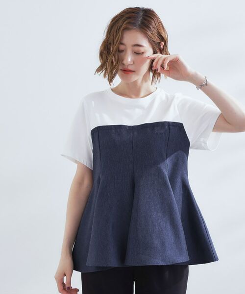 grove / グローブ Tシャツ | 贅沢フレアーが高見え ドッキングビスチェT | 詳細9