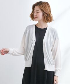grove / グローブ カーディガン・ボレロ | さっと二の腕カバー　大人な抜け感シアーラグランVネックカーデ