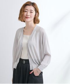 grove / グローブ カーディガン・ボレロ | さっと二の腕カバー　大人な抜け感シアーラグランVネックカーデ