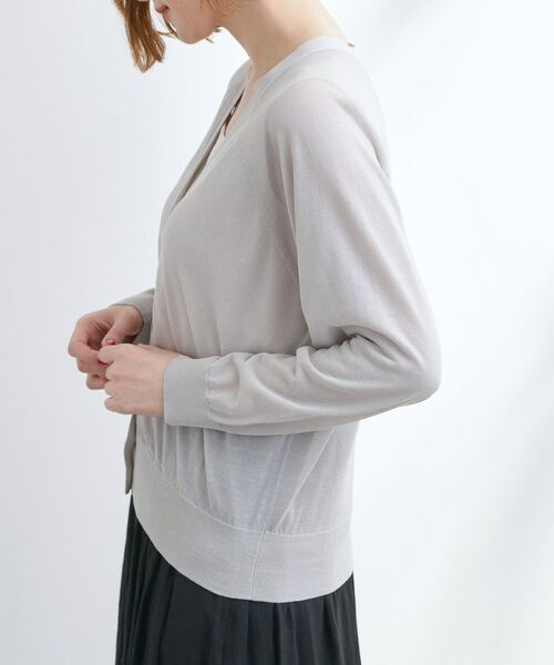grove / グローブ カーディガン・ボレロ | さっと二の腕カバー　大人な抜け感シアーラグランVネックカーデ | 詳細14