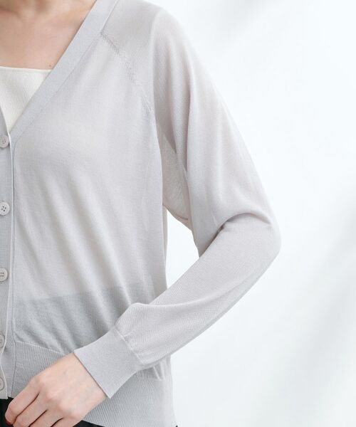 grove / グローブ カーディガン・ボレロ | さっと二の腕カバー　大人な抜け感シアーラグランVネックカーデ | 詳細17