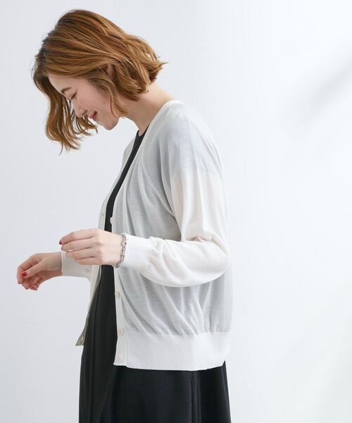 grove / グローブ カーディガン・ボレロ | さっと二の腕カバー　大人な抜け感シアーラグランVネックカーデ | 詳細2