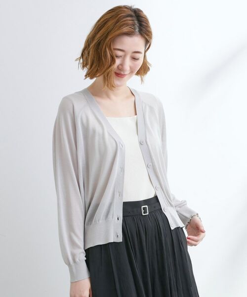 grove / グローブ カーディガン・ボレロ | さっと二の腕カバー　大人な抜け感シアーラグランVネックカーデ | 詳細5