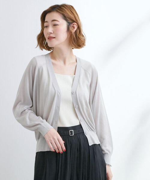 grove / グローブ カーディガン・ボレロ | さっと二の腕カバー　大人な抜け感シアーラグランVネックカーデ | 詳細6