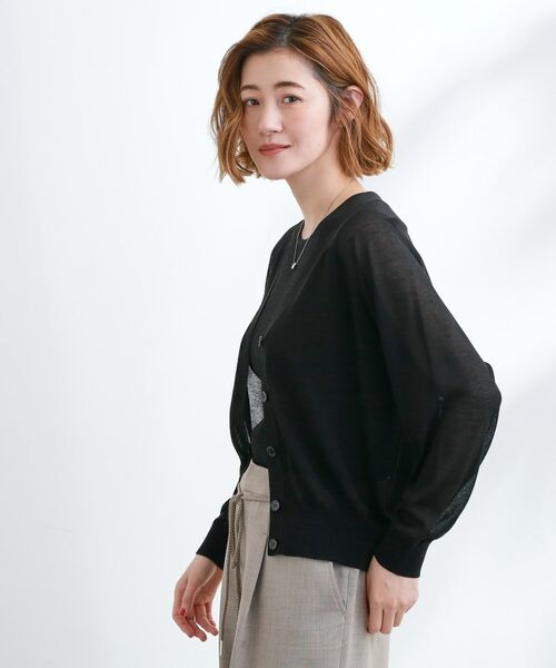grove / グローブ カーディガン・ボレロ | さっと二の腕カバー　大人な抜け感シアーラグランVネックカーデ | 詳細9
