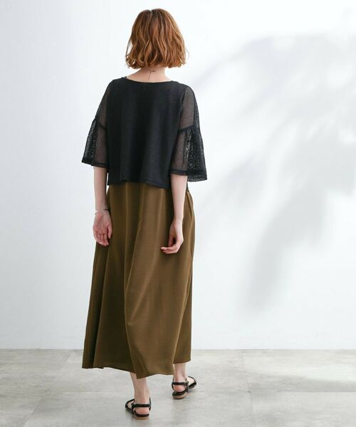 grove / グローブ ロング・マキシ丈ワンピース | 着回し◎夏に嬉しいSET　メッシュブラウス×フレアワンピース | 詳細10