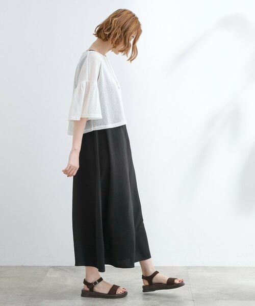 grove / グローブ ロング・マキシ丈ワンピース | 着回し◎夏に嬉しいSET　メッシュブラウス×フレアワンピース | 詳細3