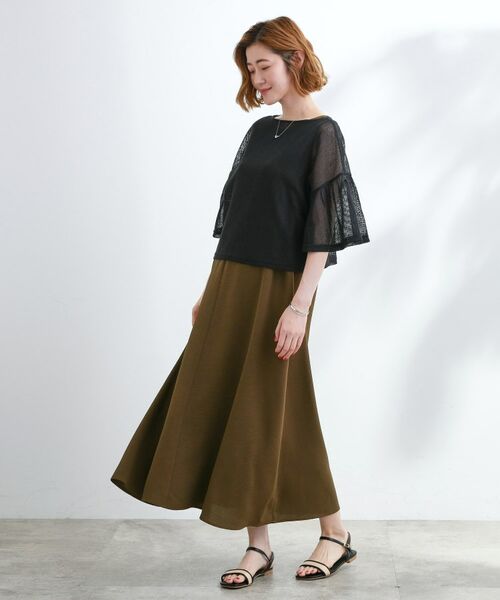 grove / グローブ ロング・マキシ丈ワンピース | 着回し◎夏に嬉しいSET　メッシュブラウス×フレアワンピース | 詳細9