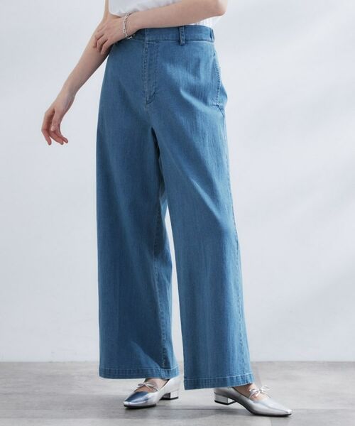 grove / グローブ デニムパンツ | 【冷感】ストレッチデニムワイドパンツ(ブルー(093))