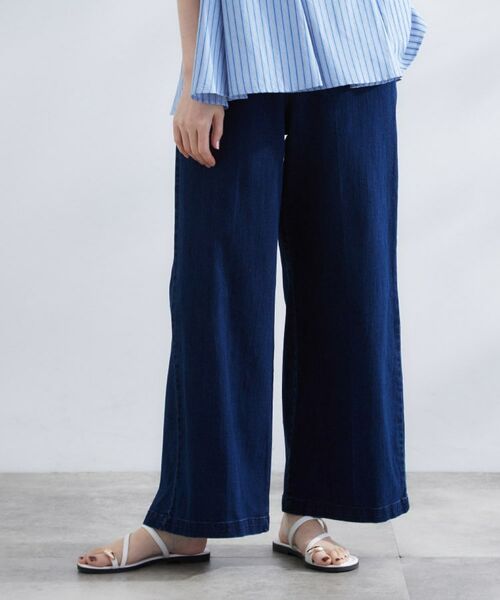 grove / グローブ デニムパンツ | 【冷感】ストレッチデニムワイドパンツ(ネイビー(094))