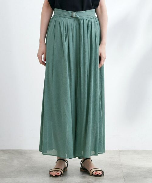 grove / グローブ ショート・ハーフ・半端丈パンツ | 【たっぷりギャザーで体型カバー】スカート見えの軽やかパンツ | 詳細13
