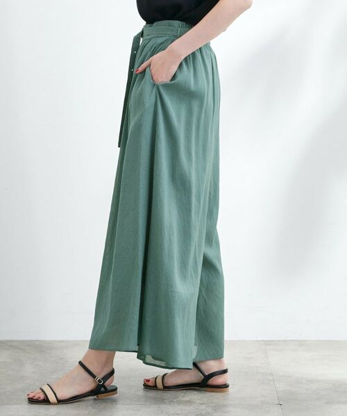 grove / グローブ ショート・ハーフ・半端丈パンツ | 【たっぷりギャザーで体型カバー】スカート見えの軽やかパンツ | 詳細14