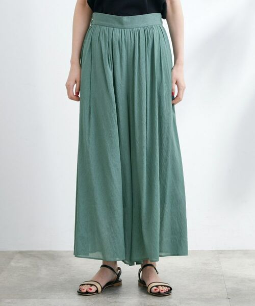 grove / グローブ ショート・ハーフ・半端丈パンツ | 【たっぷりギャザーで体型カバー】スカート見えの軽やかパンツ | 詳細16