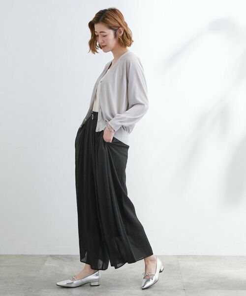 grove / グローブ ショート・ハーフ・半端丈パンツ | 【たっぷりギャザーで体型カバー】スカート見えの軽やかパンツ | 詳細3
