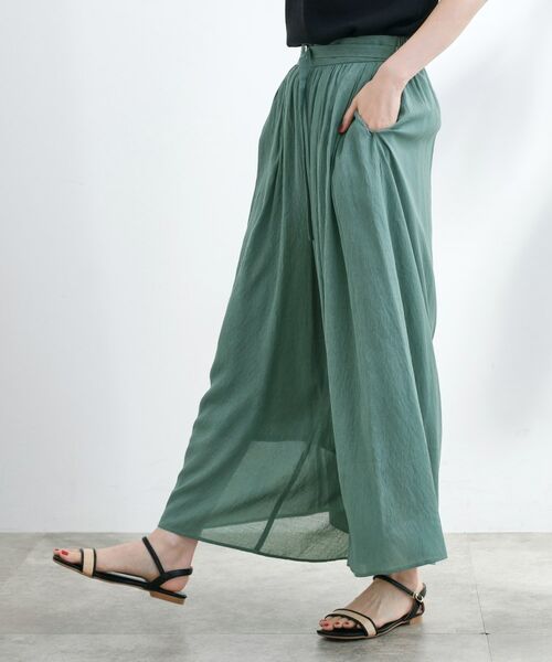 grove / グローブ ショート・ハーフ・半端丈パンツ | 【たっぷりギャザーで体型カバー】スカート見えの軽やかパンツ | 詳細5